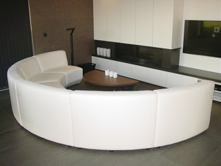 halfrond salon - Herstofferen - Realisaties