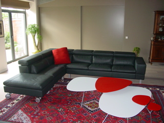 Move hoek open einde met poef op wielen - Maatwerk - Realisaties