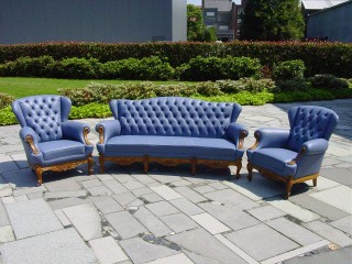 Klassiek stijlsalon met gecapitonneerde rug - Realisaties